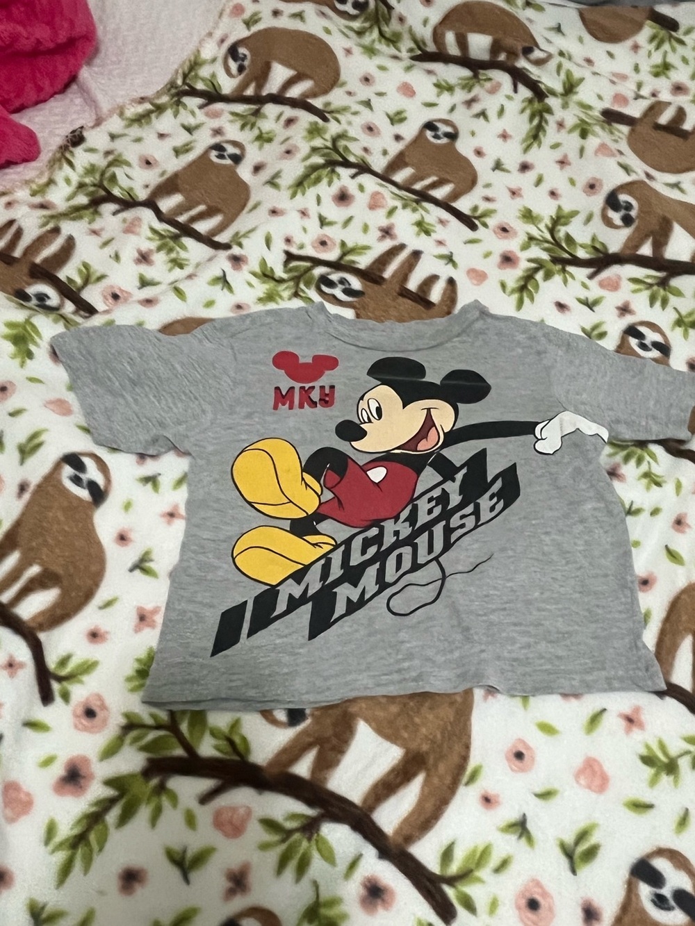 Disney Mickey Mouse Gray Graphic Tee for Kids - 4T